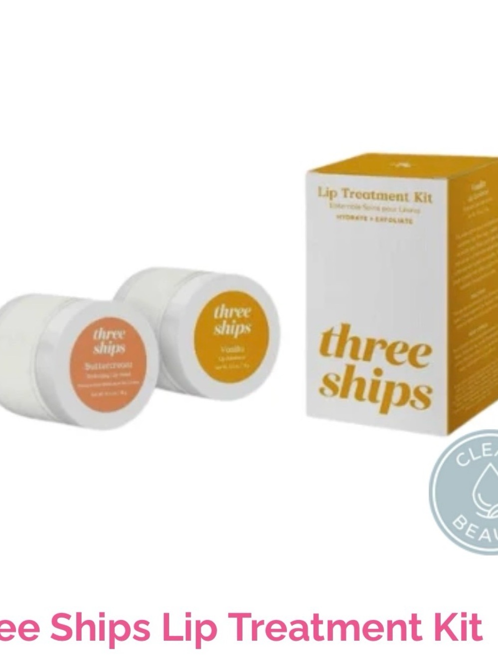 (3) Three Ships Lip Treatment Kit - White and Mustard Yellow
